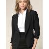 imageLock and Love Women 34 Sleeve Blazer Open Front Cardigan Jacket Work Office BlazerWsk2324black