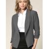 imageLock and Love Women 34 Sleeve Blazer Open Front Cardigan Jacket Work Office BlazerWsk2324charcoal