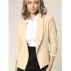 imageLock and Love Women 34 Sleeve Blazer Open Front Cardigan Jacket Work Office BlazerWsk2324cream
