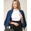 imageLock and Love Women 34 Sleeve Blazer Open Front Cardigan Jacket Work Office BlazerWsk2324denim