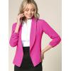 imageLock and Love Women 34 Sleeve Blazer Open Front Cardigan Jacket Work Office BlazerWsk2324fucshia