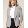 imageLock and Love Women 34 Sleeve Blazer Open Front Cardigan Jacket Work Office BlazerWsk2324grey