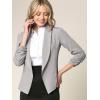 imageLock and Love Women 34 Sleeve Blazer Open Front Cardigan Jacket Work Office BlazerWsk2324grey