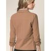 imageLock and Love Women 34 Sleeve Blazer Open Front Cardigan Jacket Work Office BlazerWsk2324khaki