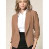 imageLock and Love Women 34 Sleeve Blazer Open Front Cardigan Jacket Work Office BlazerWsk2324khaki
