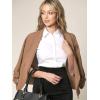imageLock and Love Women 34 Sleeve Blazer Open Front Cardigan Jacket Work Office BlazerWsk2324khaki