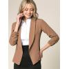 imageLock and Love Women 34 Sleeve Blazer Open Front Cardigan Jacket Work Office BlazerWsk2324khaki
