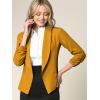 imageLock and Love Women 34 Sleeve Blazer Open Front Cardigan Jacket Work Office BlazerWsk2324mustard