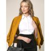 imageLock and Love Women 34 Sleeve Blazer Open Front Cardigan Jacket Work Office BlazerWsk2324mustard