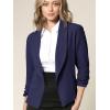 imageLock and Love Women 34 Sleeve Blazer Open Front Cardigan Jacket Work Office BlazerWsk2324navy