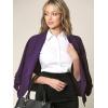 imageLock and Love Women 34 Sleeve Blazer Open Front Cardigan Jacket Work Office BlazerWsk2324purple