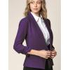 imageLock and Love Women 34 Sleeve Blazer Open Front Cardigan Jacket Work Office BlazerWsk2324purple