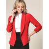 imageLock and Love Women 34 Sleeve Blazer Open Front Cardigan Jacket Work Office BlazerWsk2324red