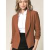 imageLock and Love Women 34 Sleeve Blazer Open Front Cardigan Jacket Work Office BlazerWsk2324rust