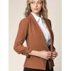 imageLock and Love Women 34 Sleeve Blazer Open Front Cardigan Jacket Work Office BlazerWsk2324rust