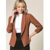 imageLock and Love Women 34 Sleeve Blazer Open Front Cardigan Jacket Work Office BlazerWsk2324rust