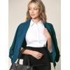 imageLock and Love Women 34 Sleeve Blazer Open Front Cardigan Jacket Work Office BlazerWsk2324teal