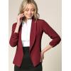 imageLock and Love Women 34 Sleeve Blazer Open Front Cardigan Jacket Work Office BlazerWsk2324wine