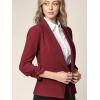 imageLock and Love Women 34 Sleeve Blazer Open Front Cardigan Jacket Work Office BlazerWsk2324wine