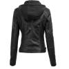 imageLock and Love Womens Faux Leather Moto Biker Jacket Coat with Removable or NonRemovable HoodWjc1044black