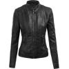 imageLock and Love Womens Faux Leather Moto Biker Jacket Coat with Removable or NonRemovable HoodWjc1044black