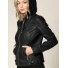 imageLock and Love Womens Faux Leather Moto Biker Jacket Coat with Removable or NonRemovable HoodWjc1044black