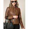 imageLock and Love Womens Faux Leather Moto Biker Jacket Coat with Removable or NonRemovable HoodWjc1044camel