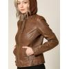 imageLock and Love Womens Faux Leather Moto Biker Jacket Coat with Removable or NonRemovable HoodWjc1044camel