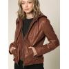 imageLock and Love Womens Faux Leather Moto Biker Jacket Coat with Removable or NonRemovable HoodWjc1044camel