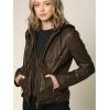 imageLock and Love Womens Faux Leather Moto Biker Jacket Coat with Removable or NonRemovable HoodWjc1044coffee