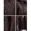 imageLock and Love Womens Faux Leather Moto Biker Jacket Coat with Removable or NonRemovable HoodWjc1044coffee