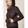 imageLock and Love Womens Faux Leather Moto Biker Jacket Coat with Removable or NonRemovable HoodWjc1044coffee
