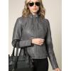 imageLock and Love Womens Faux Leather Moto Biker Jacket Coat with Removable or NonRemovable HoodWjc1044grey