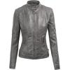 imageLock and Love Womens Faux Leather Moto Biker Jacket Coat with Removable or NonRemovable HoodWjc1044grey