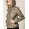 imageLock and Love Womens Faux Leather Moto Biker Jacket Coat with Removable or NonRemovable HoodWjc1044khaki