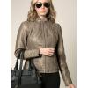 imageLock and Love Womens Faux Leather Moto Biker Jacket Coat with Removable or NonRemovable HoodWjc1044khaki