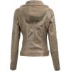 imageLock and Love Womens Faux Leather Moto Biker Jacket Coat with Removable or NonRemovable HoodWjc1044khaki