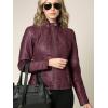 imageLock and Love Womens Faux Leather Moto Biker Jacket Coat with Removable or NonRemovable HoodWjc1044wine