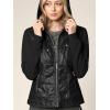 imageLock and Love Womens Faux Leather Moto Biker Jacket Coat with Removable or NonRemovable HoodWjc1347blackblack