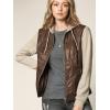 imageLock and Love Womens Faux Leather Moto Biker Jacket Coat with Removable or NonRemovable HoodWjc1347coffeeoatmeal