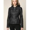 imageLock and Love Womens Faux Leather Moto Biker Jacket Coat with Removable or NonRemovable HoodWjc663black