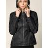 imageLock and Love Womens Faux Leather Moto Biker Jacket Coat with Removable or NonRemovable HoodWjc663black