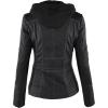 imageLock and Love Womens Faux Leather Moto Biker Jacket Coat with Removable or NonRemovable HoodWjc663black
