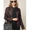 imageLock and Love Womens Faux Leather Moto Biker Jacket Coat with Removable or NonRemovable HoodWjc663coffeeAshbrown