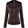 imageLock and Love Womens Faux Leather Moto Biker Jacket Coat with Removable or NonRemovable HoodWjc663coffeeAshbrown