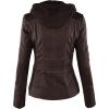 imageLock and Love Womens Faux Leather Moto Biker Jacket Coat with Removable or NonRemovable HoodWjc663coffeeAshbrown
