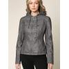 imageLock and Love Womens Faux Leather Moto Biker Jacket Coat with Removable or NonRemovable HoodWjc663grey