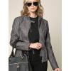 imageLock and Love Womens Faux Leather Moto Biker Jacket Coat with Removable or NonRemovable HoodWjc663grey