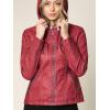 imageLock and Love Womens Faux Leather Moto Biker Jacket Coat with Removable or NonRemovable HoodWjc663red