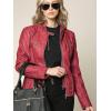 imageLock and Love Womens Faux Leather Moto Biker Jacket Coat with Removable or NonRemovable HoodWjc663red